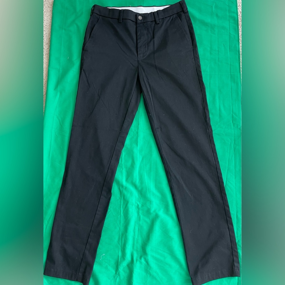 GEORGE Flat Front Wrinkle Resistant Pant Black Men's size 34 x 32 RN 52469 - Picture 1 of 5